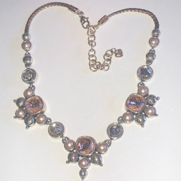 Brighton Selene Pink Swarovski Crystal Chunky Boho Statement Necklace - Picture 1 of 7